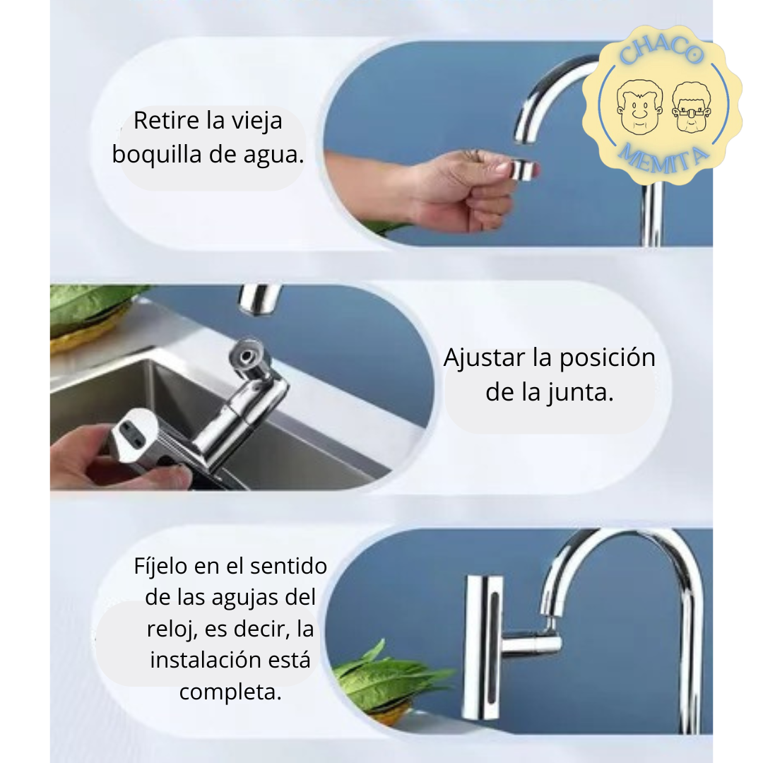 AquaTurn™ Llave giratoria y limpiador de olla