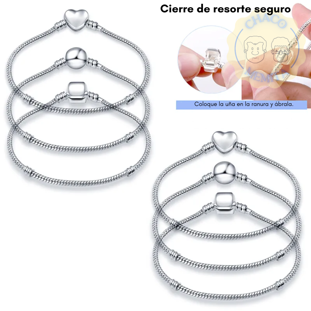 ELEGANCIA ESMERALDA™ Pulsera de plata mujer