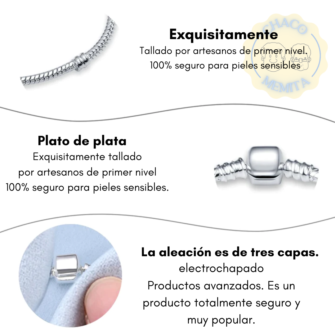 ELEGANCIA ESMERALDA™ Pulsera de plata mujer